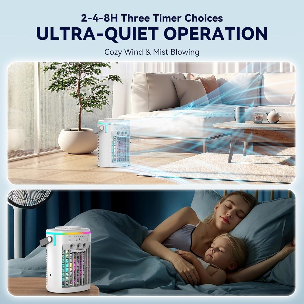 Compact Air Conditioning Fan with Remote and Multi-Functionality for Comfort