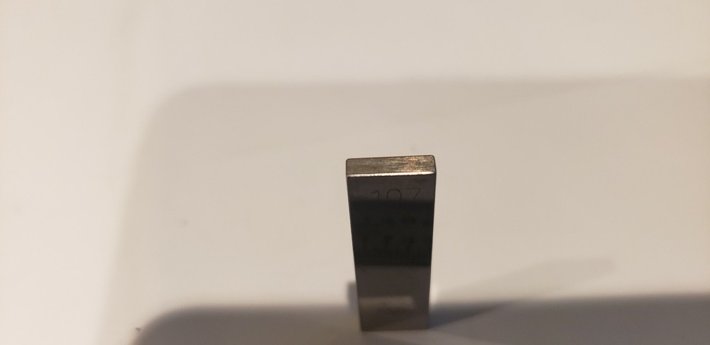 .107" Fowler Rectangular Steel Gage Gauge Block.