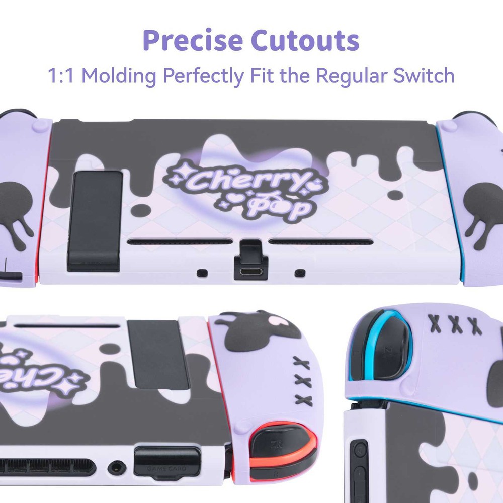 GeekShare Case for Nintendo Switch/OLED HardShell Silicone Joycon Cherry Pop