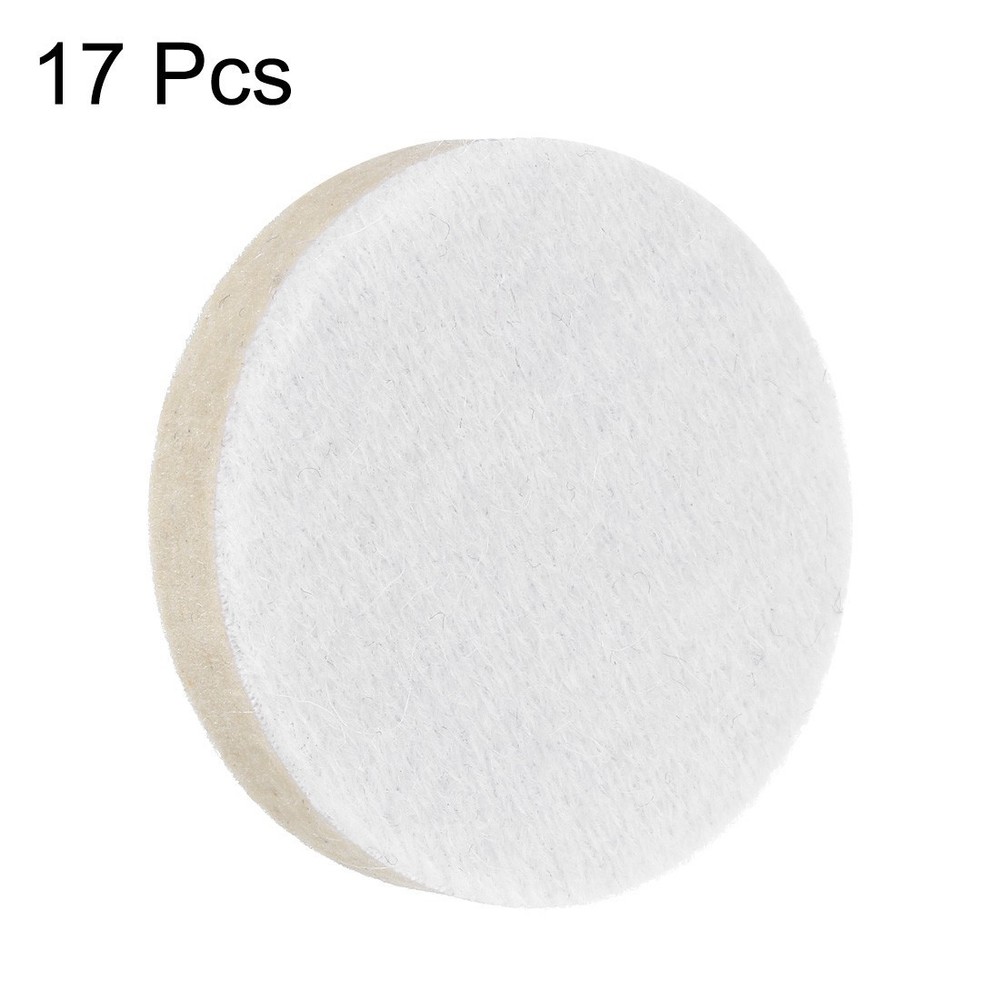 2-Inch Wool Polishing Pad Hook and Loop Buffing Wheel 17Pcs