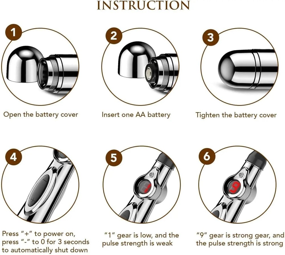 Microcurrent Acupoint Stimulation Pen TENS Massage Device Timer Therapy