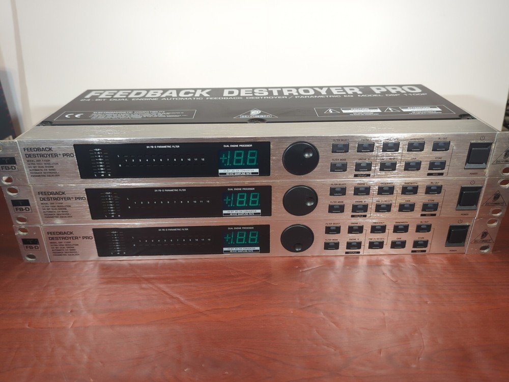 1x Behringer DSP 1100P Feedback Destroyer Pro Rack Unit.