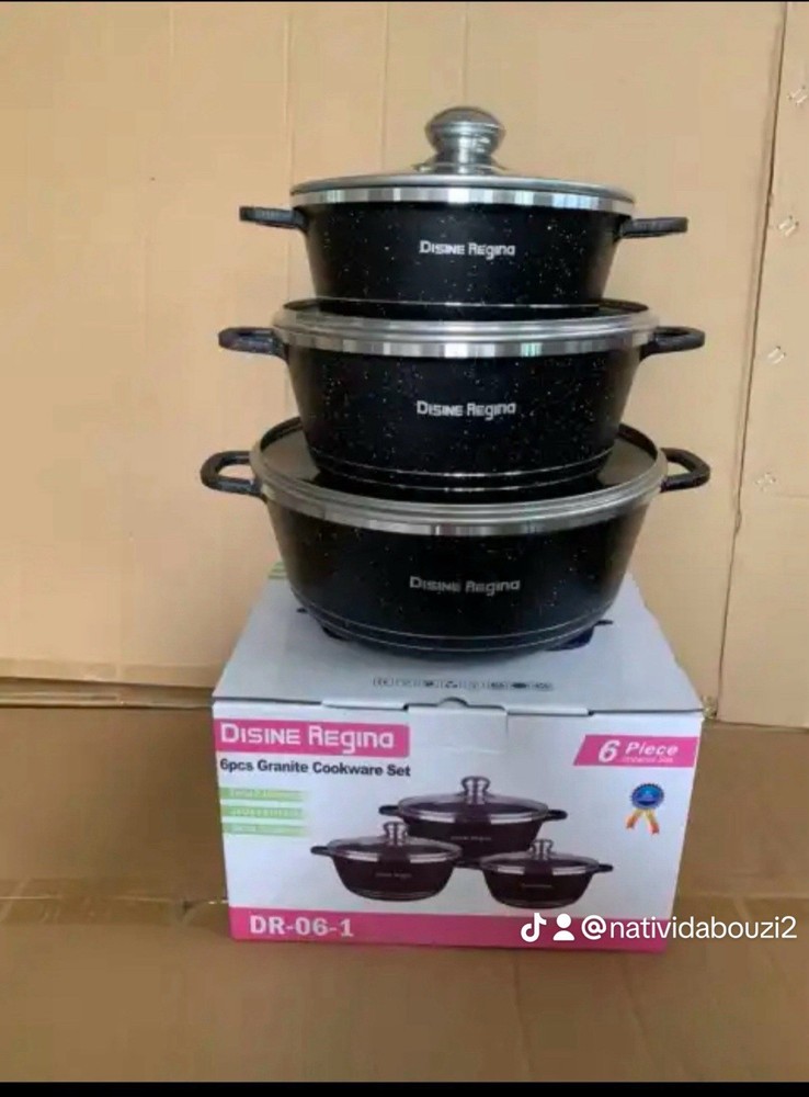 Marble Cookware Set 3PCS Nonstick Pots