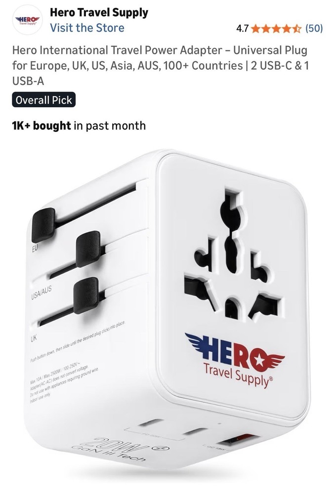 Hero International Power Adapter