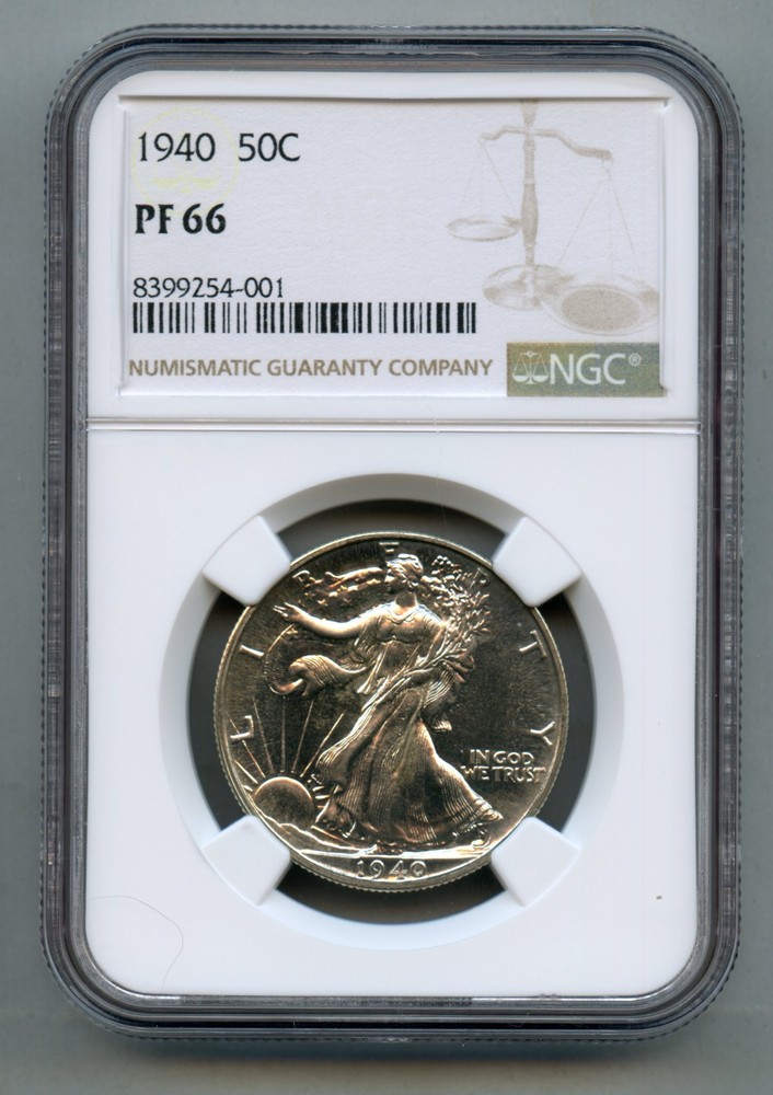 1940 Walking Liberty Silver Half Dollar NGC PF 66