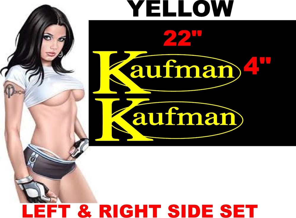 KAUFMAN Trailer DECALS  REPLACEMENT YELLOW