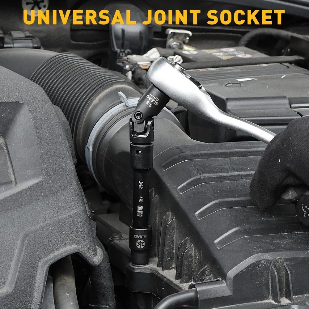 4 Piece 3/8 Drive Socket Extension Bar Set with Universal Joint