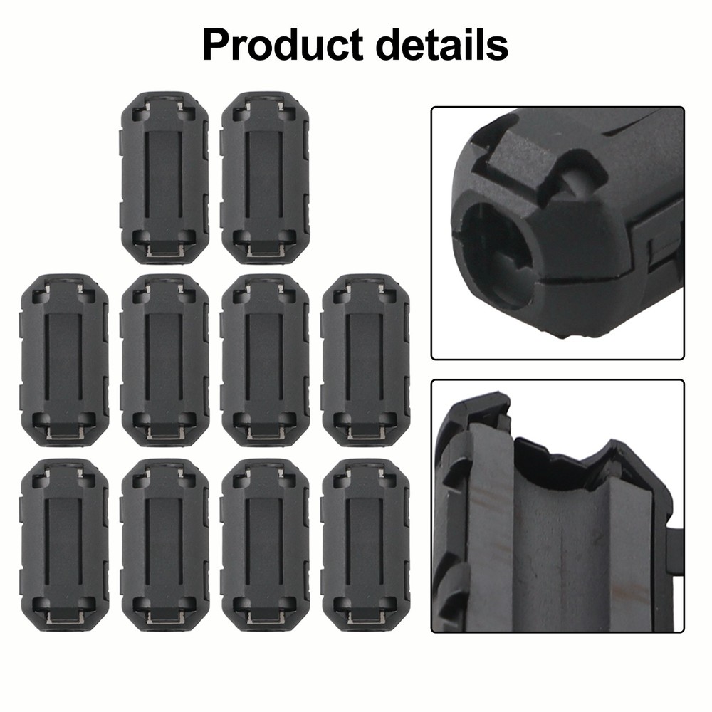 Ferrite Ring Core Cable Clip 7mm Inner Diameter 10 Pcs Reduce Interference
