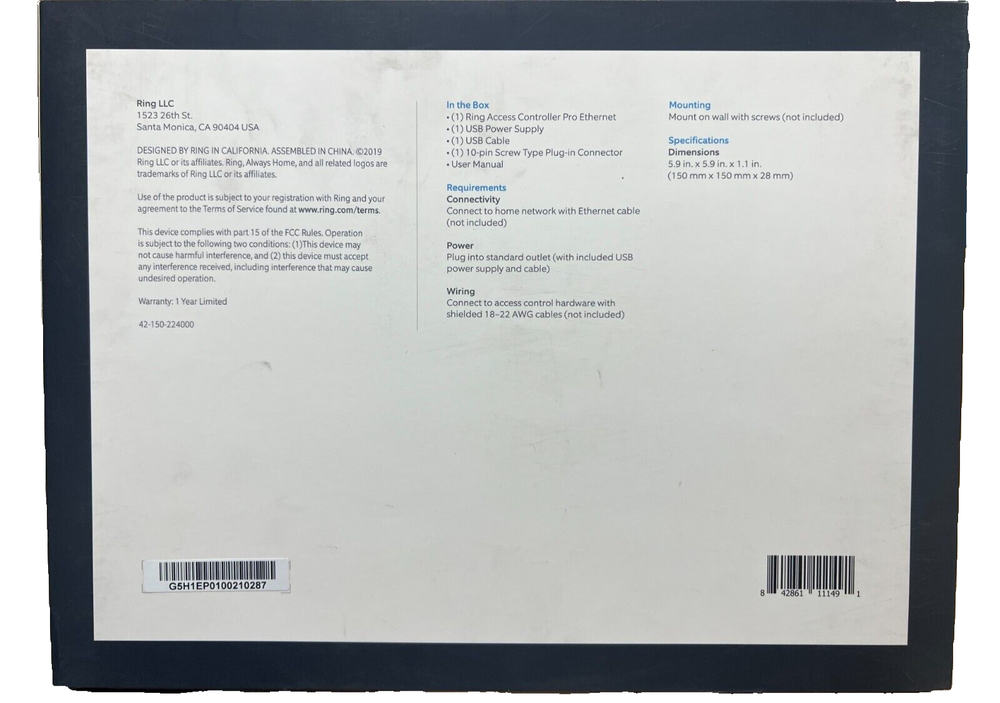 Ring L63WES, Access Controller Pro Ethernet Smart Gate Opener