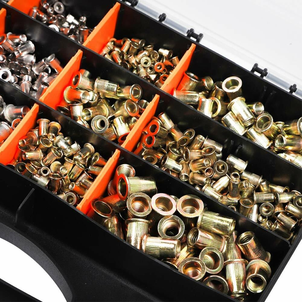 Rivet Nut Gun Kit Rivnut Setting Tools Nut Setter Tool Hand Blind Riveter 1260pc