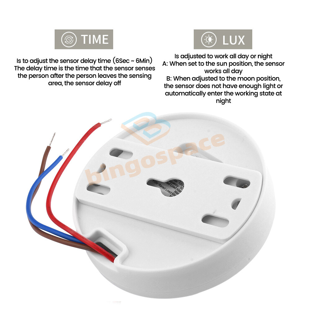 AC85-265V Infrared PIR Motion Induction Sensor Switch For LED Ceiling Light