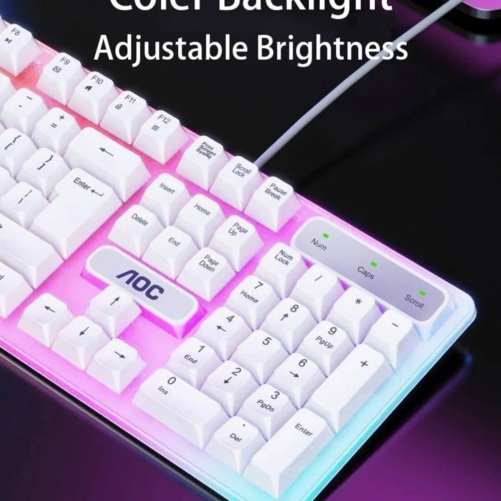 AOC Gaming Keyboard and Mouse Combo | LED Backlit | Wired Set for PC