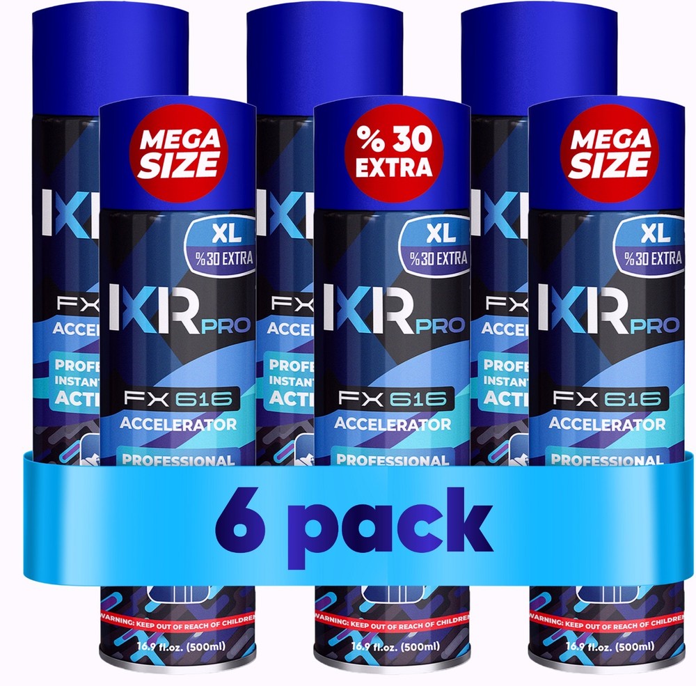 ixirpro CA Glue Activator Spray (6x16.9 oz) – Super Glue Accelerator for Bonding