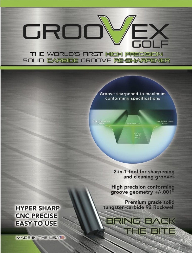 GrooVex Golf High Precision Carbide Groove Sharpener, Maximum Standard