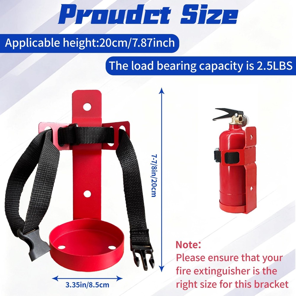 Fire Extinguisher Mount,Wall Mounted Fire Extinguisher Bracket,Compatible wit...