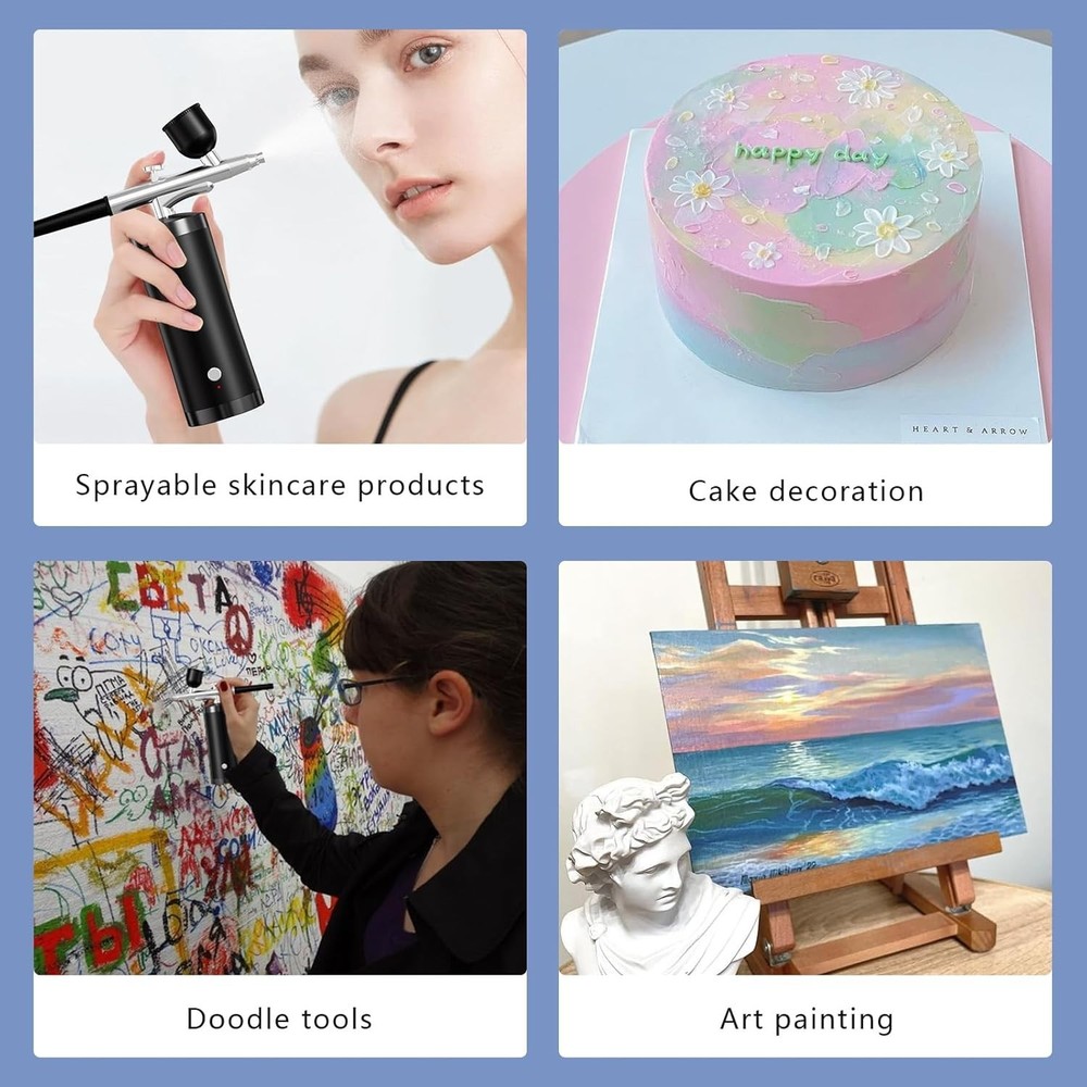 Cordless Airbrush Kit with Compressor: 48 PSI Precision for Creative Projects