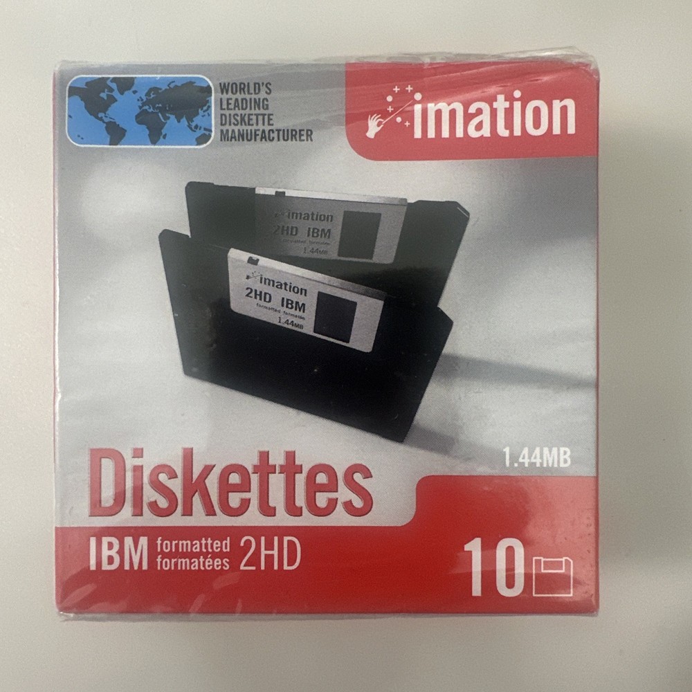 Genuine Imation IBM Formatted 2HD 1.44 Diskettes (10 Pack)