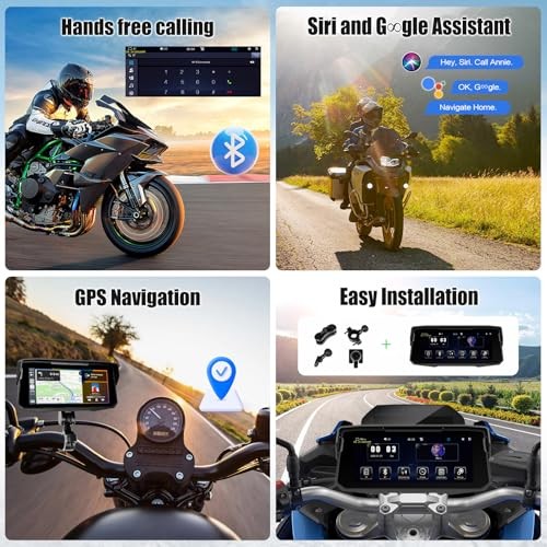 6.86’’ Motorcycle GPS Navigation System with Wireless CarPlay & Android P2