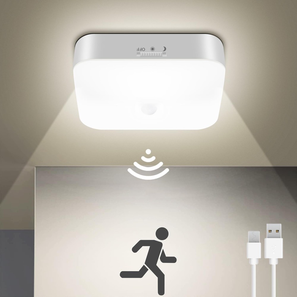 Rechargeable Motion Sensor Closet Light, Battery Operated White