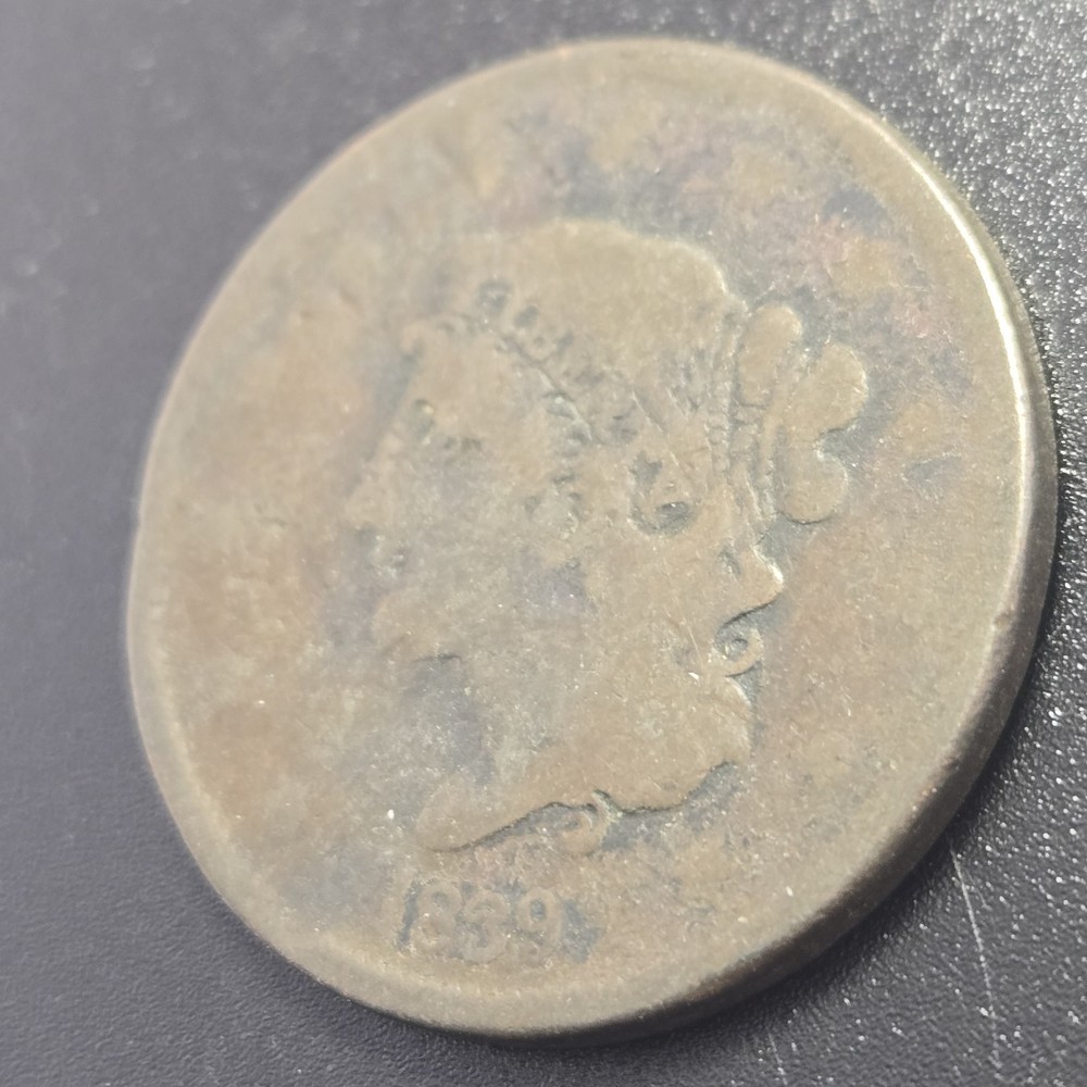 1839 classic head Large Cent, coin (A3)