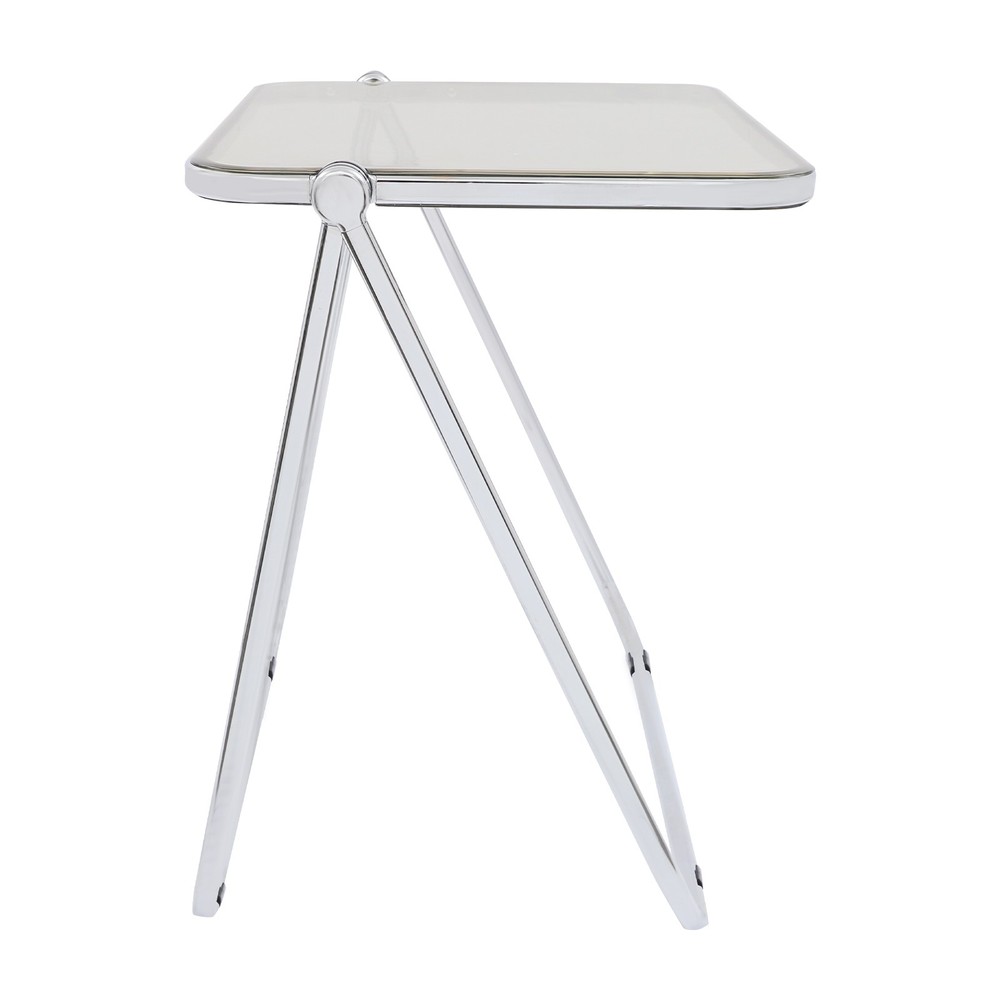 Clear Foldable Side Storage Table Tiny Desk For Home Office Small Computer Desk