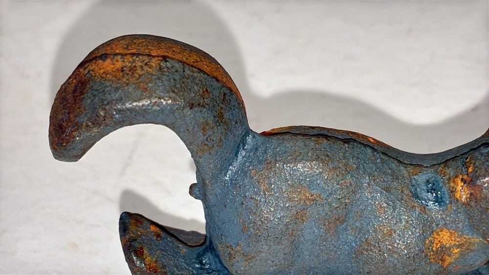 Vintage John Wright Heavy Cast Iron Squirrel / Chipmunk Bottle Opener