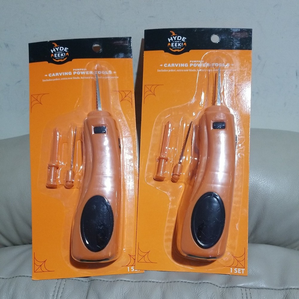 2 Pumpkin Carving Power Tools Halloween Decorating Kit Cutter Battery Hyde & Eek