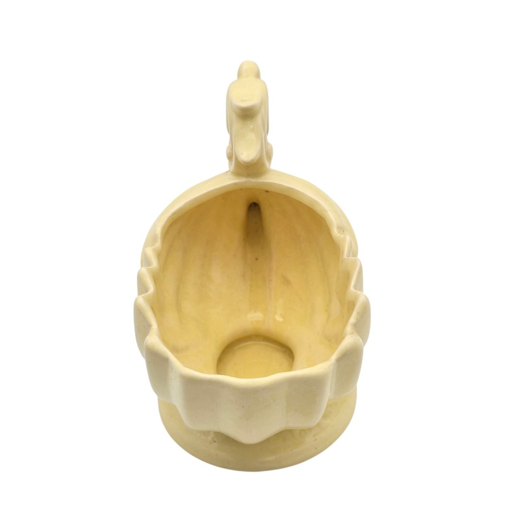 McCoy Pottery Pedestal Shell Shape Planter Pastel Yellow