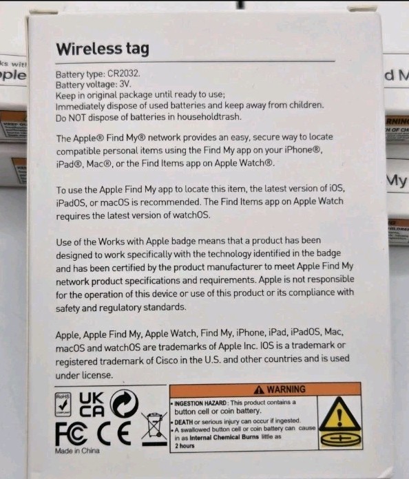 Air Tag (2 TAGS) Smart Bluetooth Tracker, Works with Apple Find My (iOS Only)