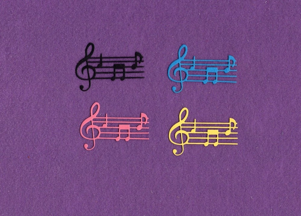 MUSIC NOTES 3 die cuts scrapbook cards