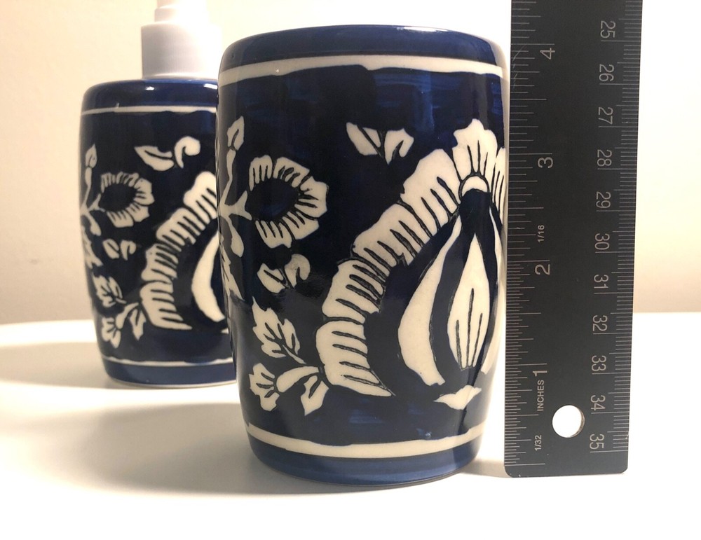 3-piece Glazed Ceramic Bathroom Accessory Set, Open Box
