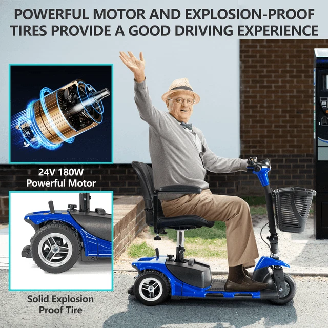 Big 3 Wheels Mobility Scooter Electric Powered Mobile W/ Folding Wheelchairs