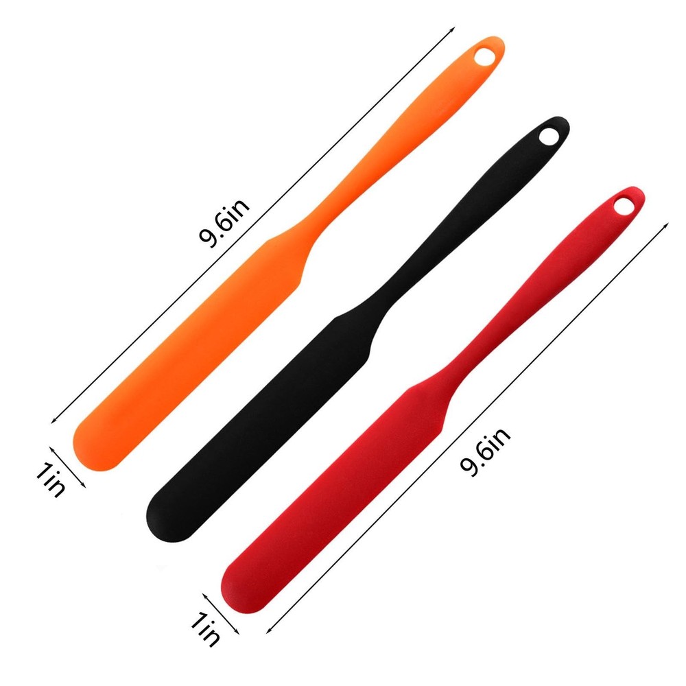 【3 Pack】Silicone Jar Spatula, Long Handle Jar Scraper Spurtle, Sou