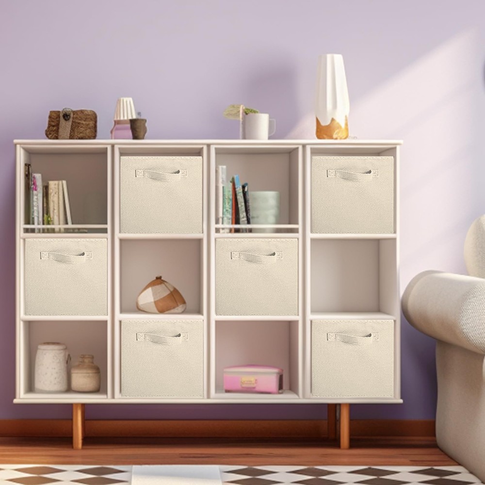 Storage Bins, Foldable Fabric Storage Cubes And Cloth Storage Organizer Drawe...