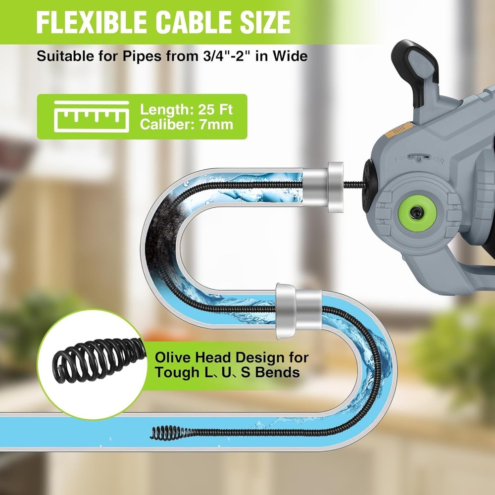 Cordless Electric Drain Auger Set