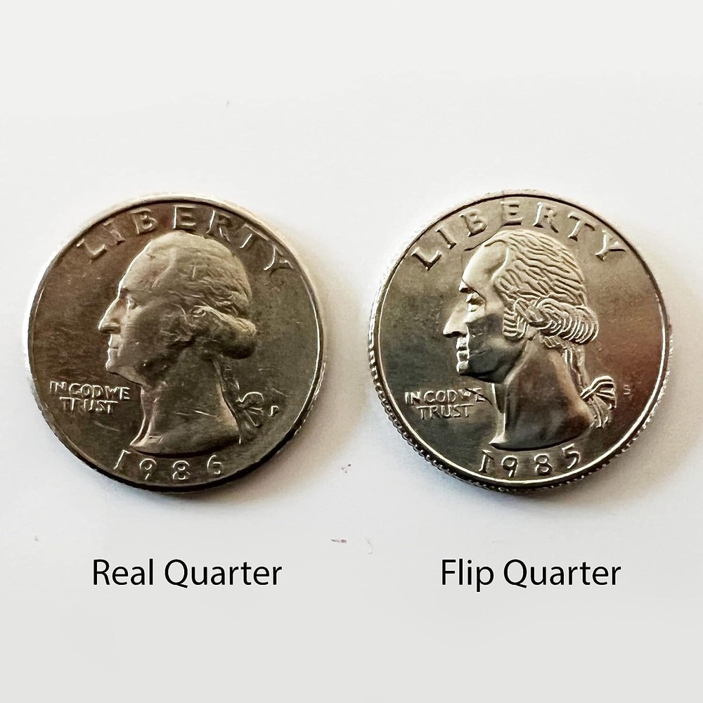 Hinged Bite and Folding Quarter Coin, Magic Trick, Quarter Magic
