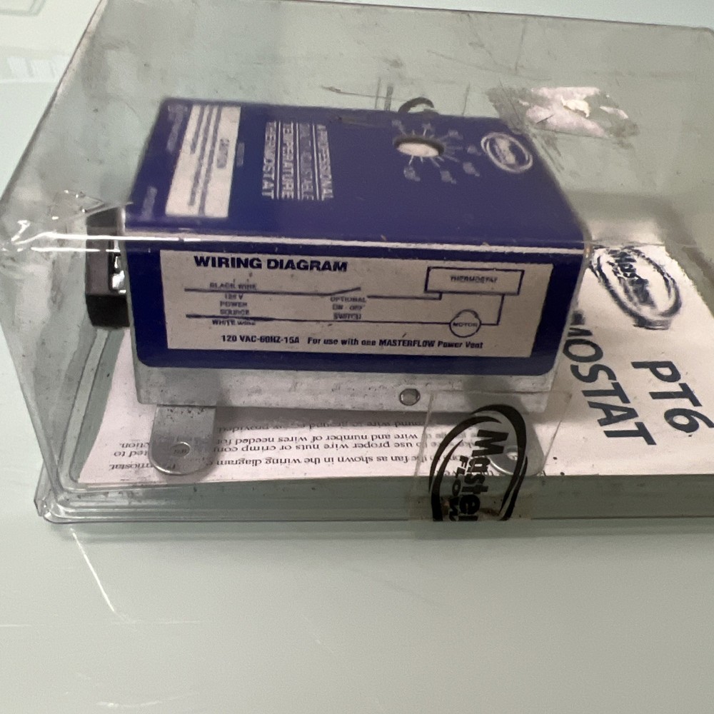 Master Flow PT6 Universal Manually Adjustable Thermostat for Power Vents