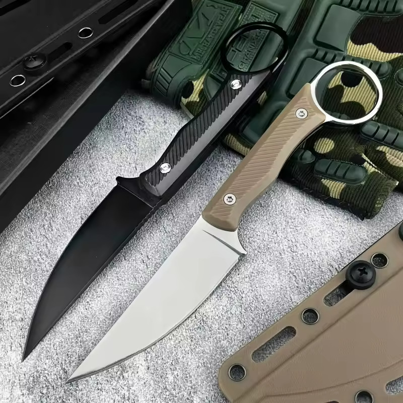 Fixed Blade Knife 4" Tactical Survival EDC Kydex Sheath