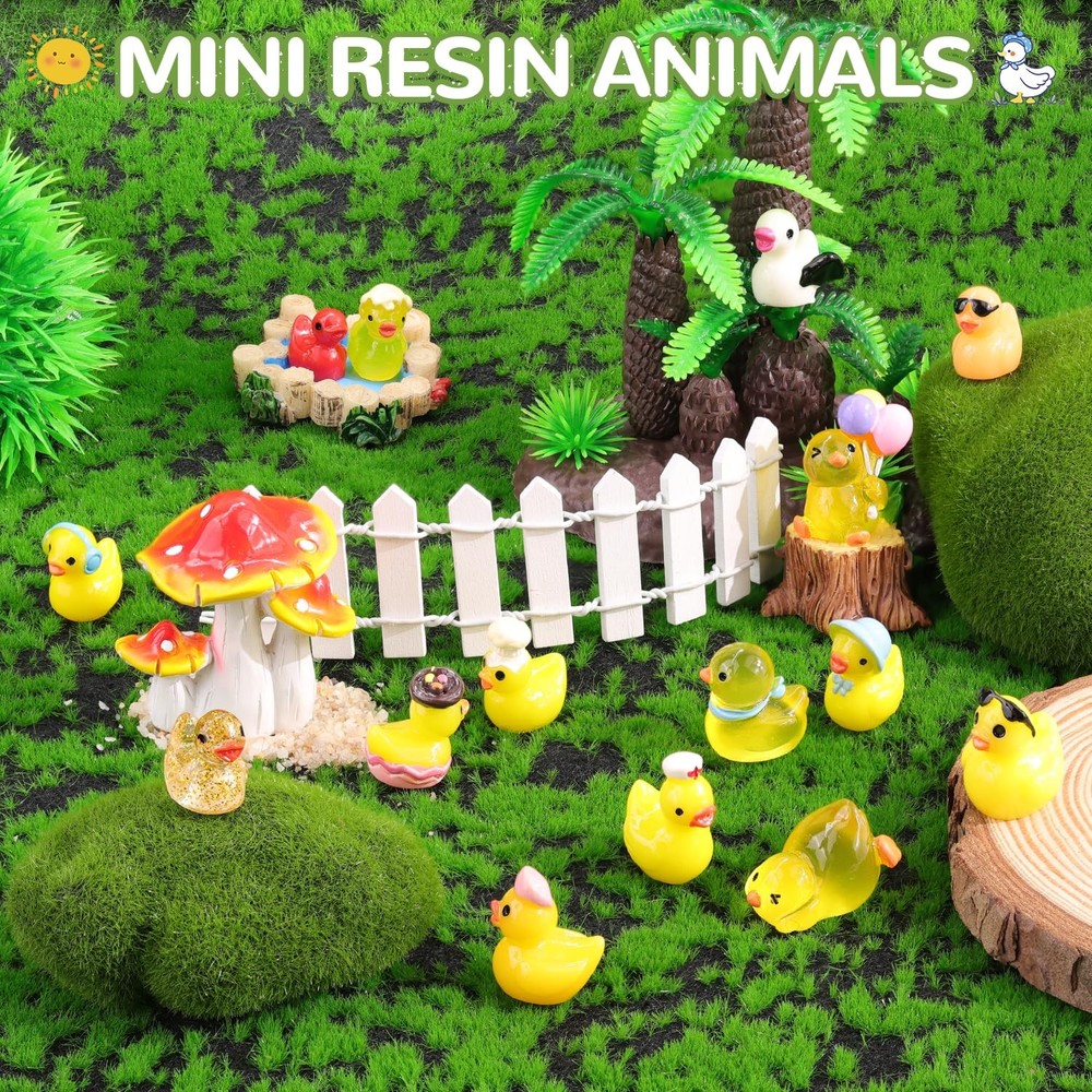 TINKRSTUFF 50PCS Mini Resin Animals Assorted Miniature, Various Ducks-50pcs