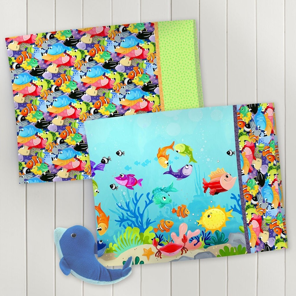 SusyBee Easy "Burrito" Pillowcase kit FREE Pattern w/Tutorial fabric fish