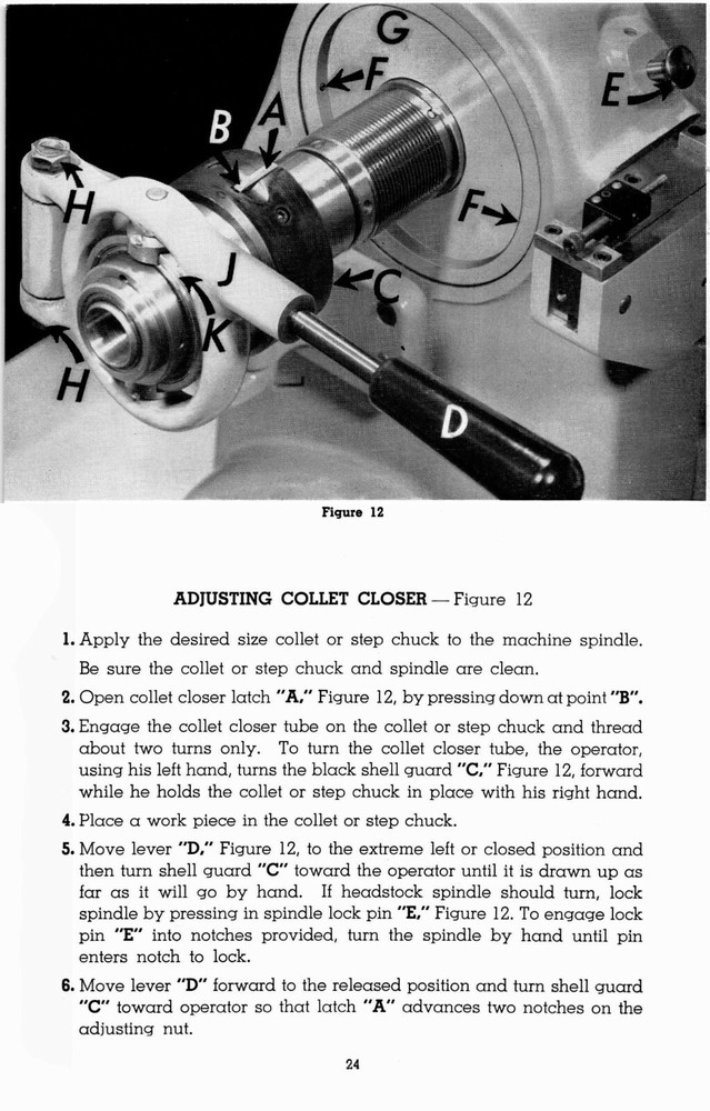Hardinge Models HC & HCT Chucking Machine Operators Manual #1412