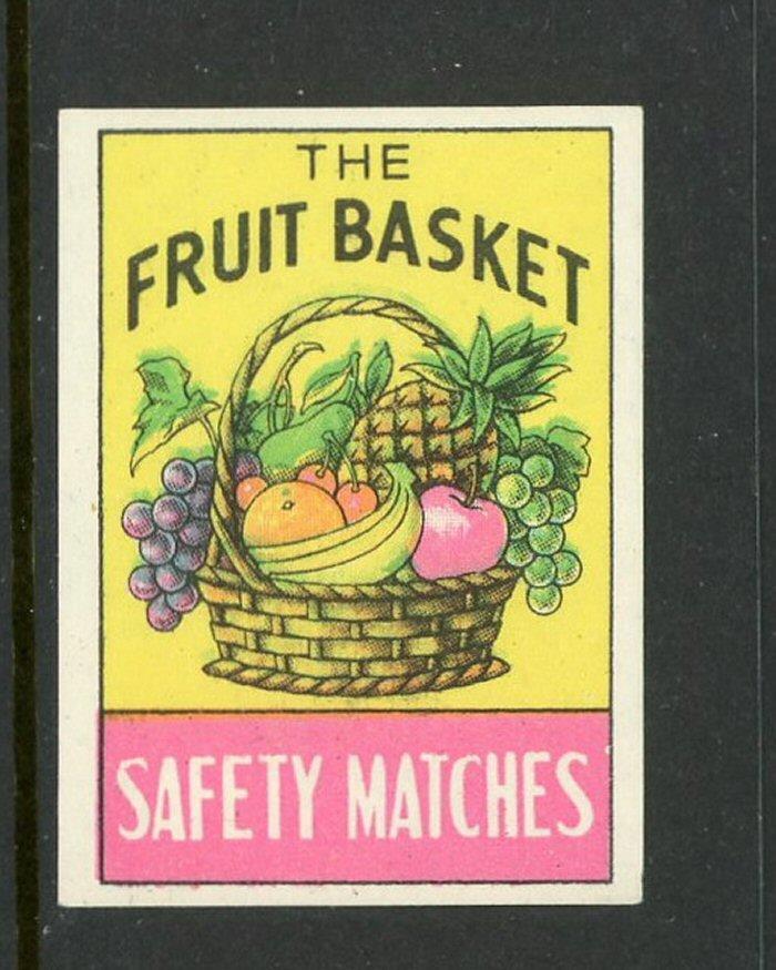The Fruit Basket Safety Matches Match Box Label