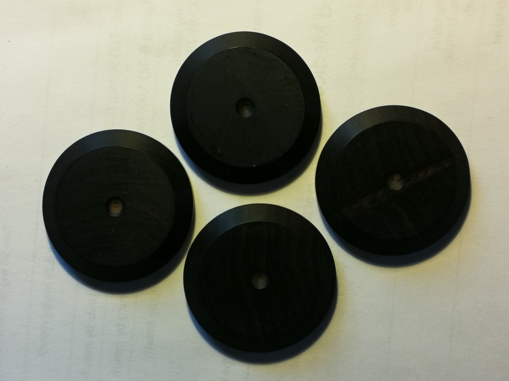 Large Black Wood Amplifier Isolation Pads