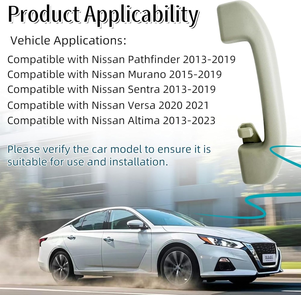 Roof Pull Grab Handle, Replace 73940-6CA0A, Compatible with 2 Style: With Hook