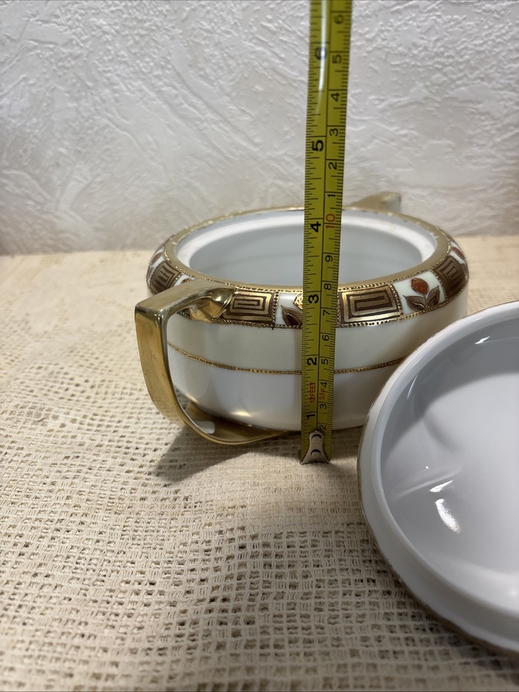 handpainted nippon covered sugar bowl