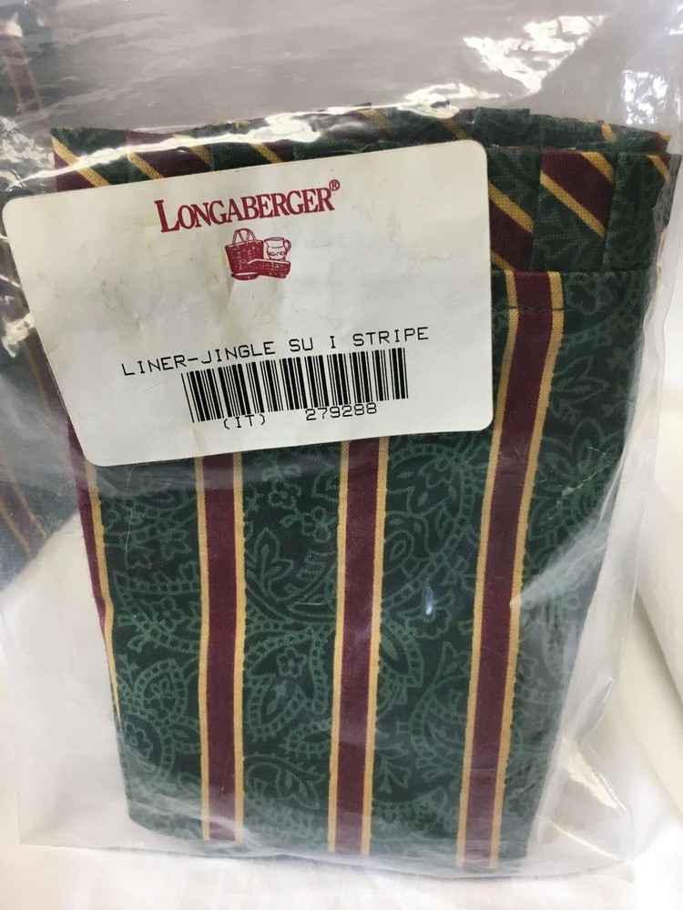 LONGABERGER LINERS - SET OF THREE - NEW - IMPERIAL STRIPE PATTERN