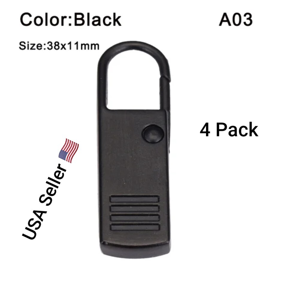 4 PCS Detachable Zipper Pull Replacement Zippers Pull Tabs Zipper Sliders Repair