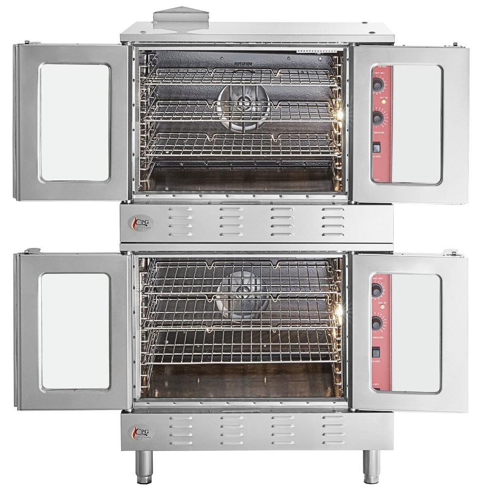Deep Depth Double Deck Full Size Liquid Propane Convection Oven with Legs