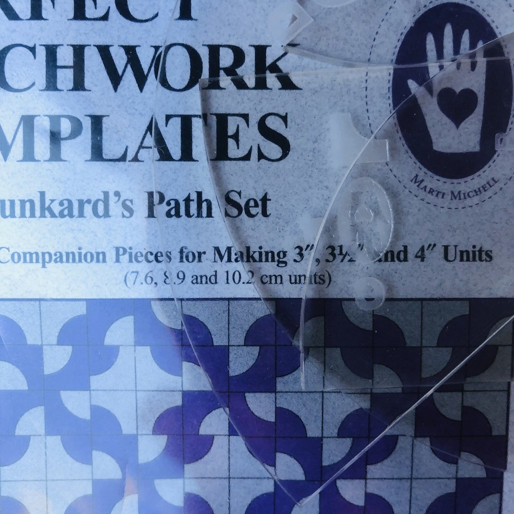 Marti Michell Perfect Patchwork Templates 'Drunkard's Path' Set #8960 4 Piece