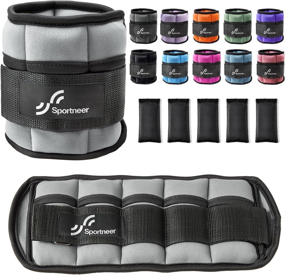 Comfortable Adjustable Ankle Weights 2-10 lbs for Home Workouts & Therapy